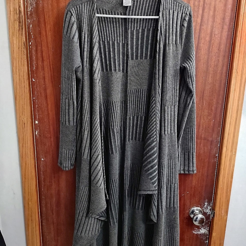 Honey and lace gray knit glendora duster cardigan xs